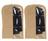 Kuber Industries Half Transparent 2 Pieces Non Woven Men's Coat Blazer Cover (Brown) - CTKTC30915